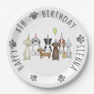 Puppy Dog Birthday Pawty Paper Plate