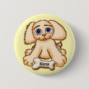 Puppy Dog Bone 6 Cm Round Badge