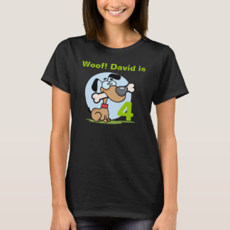 Puppy Dog Customisable Birthday T-shirt
