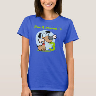 Puppy Dog Customisable Birthday T-shirt