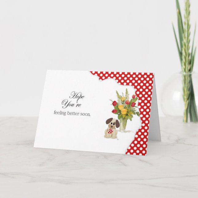 Puppy Dog Get Well Card (Front)