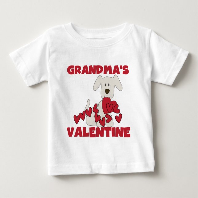 Puppy Dog Grandma's Valentine Baby T-Shirt (Front)