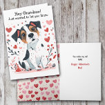 Puppy Dog Grandson You Make My Tail Wag Holiday Card<br><div class="desc">This cute card for a grandson makes a great Valentine's Day card, but can also be used for a birthday or any other special occasion. All the text is easily changed to anything that you'd like. The front has an image of an adorable cartoon puppy dog with boho style hearts...</div>