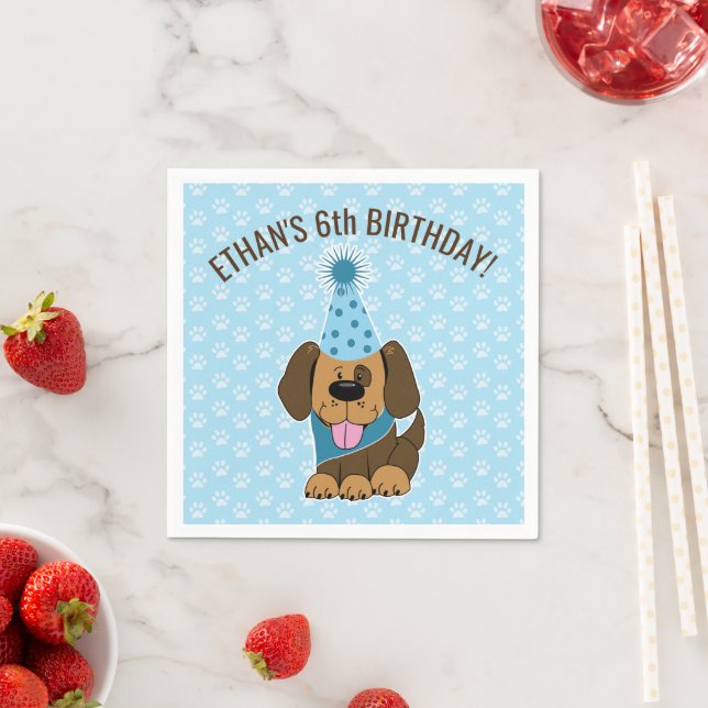 Puppy Dog Kids Birthday Party  Napkin (Insitu)