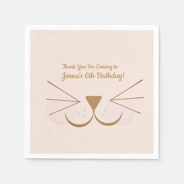 Puppy Dog Kitten Face Party Napkin (Front)