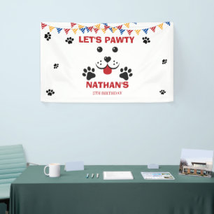 Puppy Dog Lets Pawty  Birthday Boy Banner