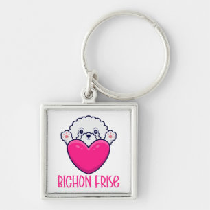 Puppy Dog Lover Gift Rescue Mum Cute Bichon Frise Key Ring