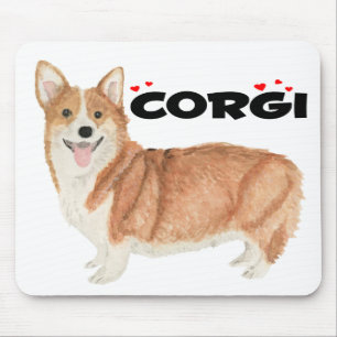 Puppy Dog Lover Watercolor Pembroke Welsh Corgi Mouse Pad