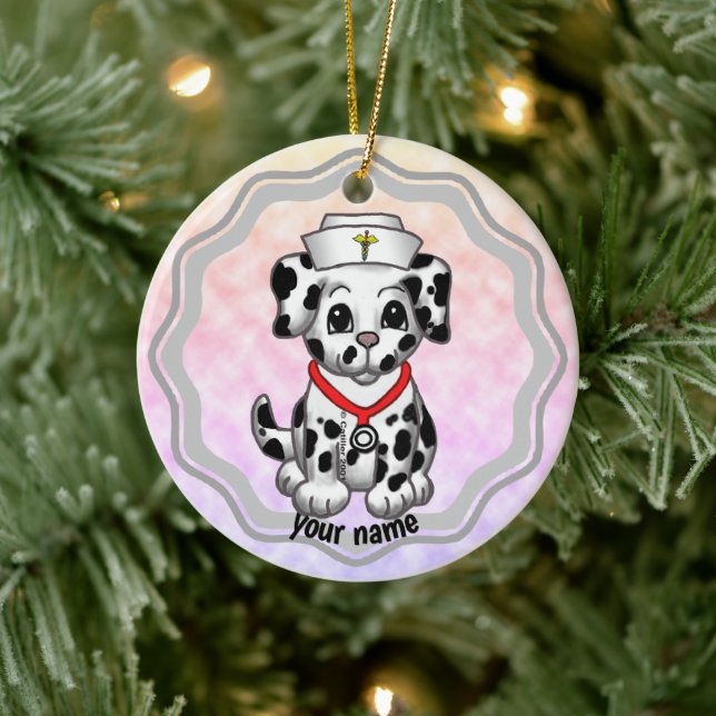Puppy dog nurse  ceramic tree decoration (Tree)