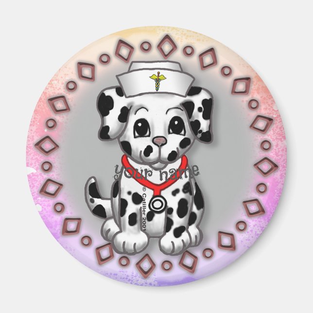 Puppy Dog Nurse  Magnet (Front)