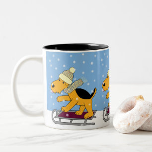 Puppy Dog on a Sled Mug