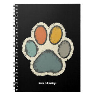 Puppy Dog Paw Print Animal Lover Peace Design Notebook