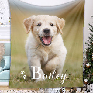 Puppy Dog Personalised Pet Golden Retriever Photo Fleece Blanket