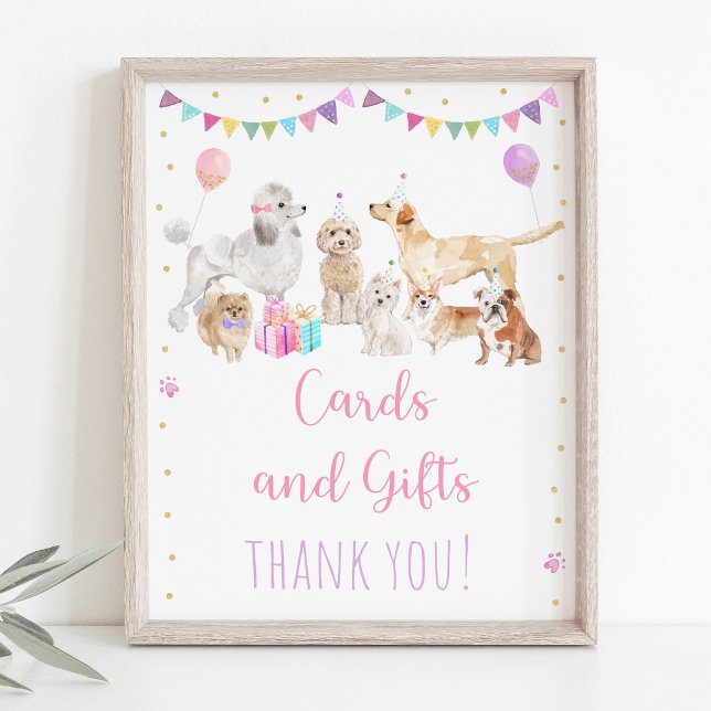 Puppy Dog Pink Girl Birthday Gifts Sign (Creator Uploaded)