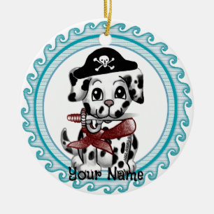 Puppy Dog Pirate  Ceramic Tree Decoration