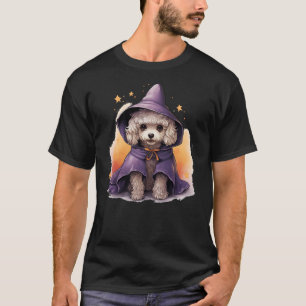 puppy dog poodle witch halloween T-Shirt