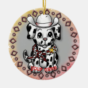 Puppy Dog Sheriff  Ceramic Tree Decoration
