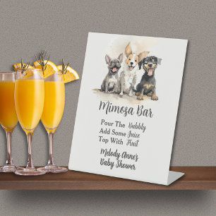 Puppy Dog Tails Boy Baby Shower Mimosa Bar Pedestal Sign