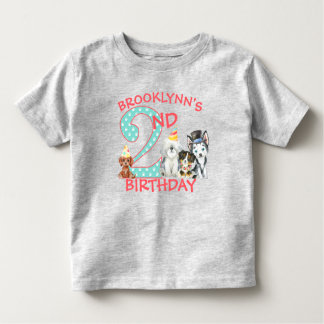 Puppy Dog Theme 2nd Birthday Toddler T-Shirt