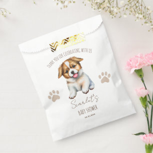 Puppy dog themed baby shower favours customised favour bags