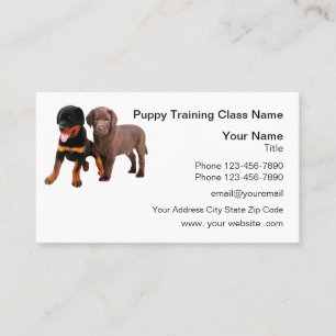 Puppy Dog Training And Obedience Business Card