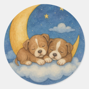 puppy dreams under the stars Sticker