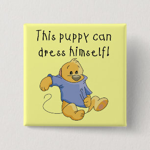 Puppy Dress Up Tshirts and Gifts 15 Cm Square Badge