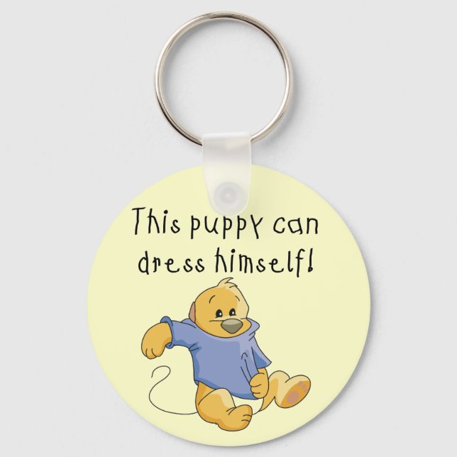 Puppy Dress Up Tshirts and Gifts Key Ring (Front)