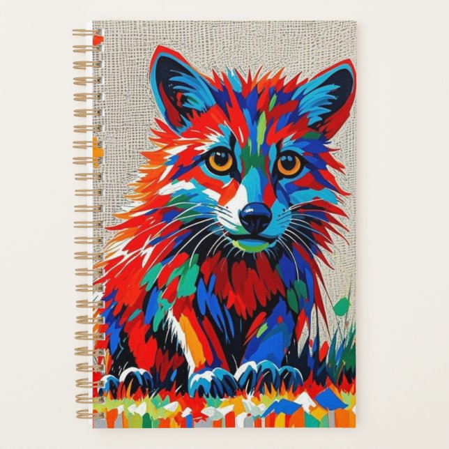 Puppy Expressive abstract animal art design Planner (Front)