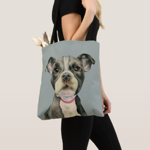 Puppy Eyes Cute Pit Bull Terrier Dog Tote Bag