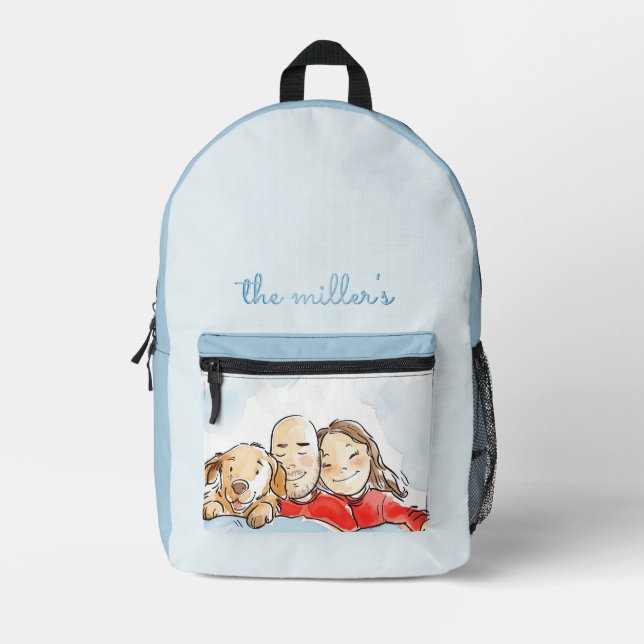 Puppy Family Printed Backpack (Front)