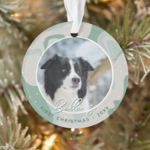 Puppy First Christmas Border Collie Dog Photo Ornament