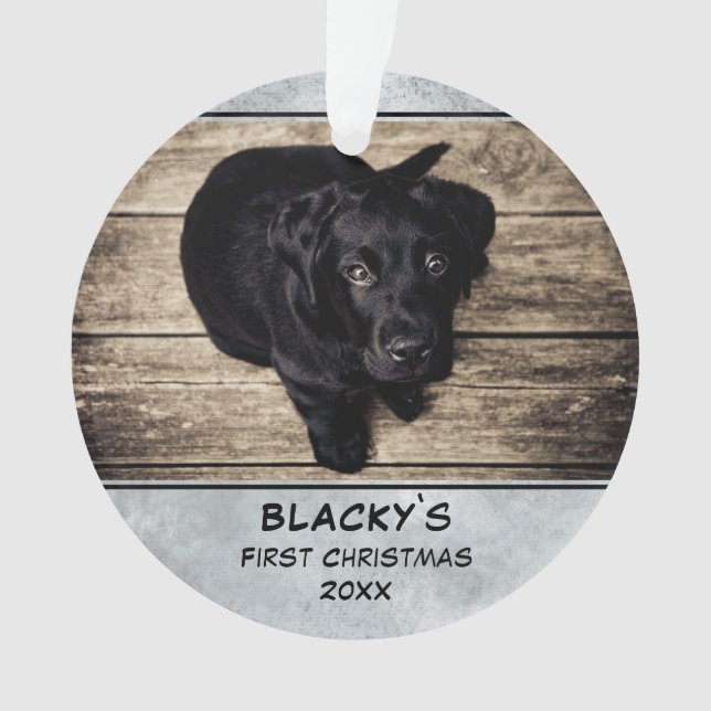 Puppy First Christmas Dog Pet Photo Keepsake Ornament (Front)