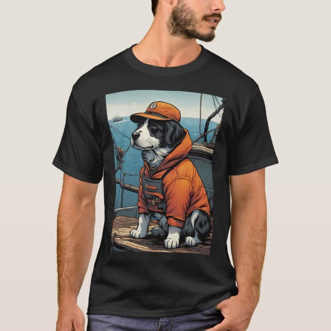 Puppy Fisherman T-Shirt (Front)