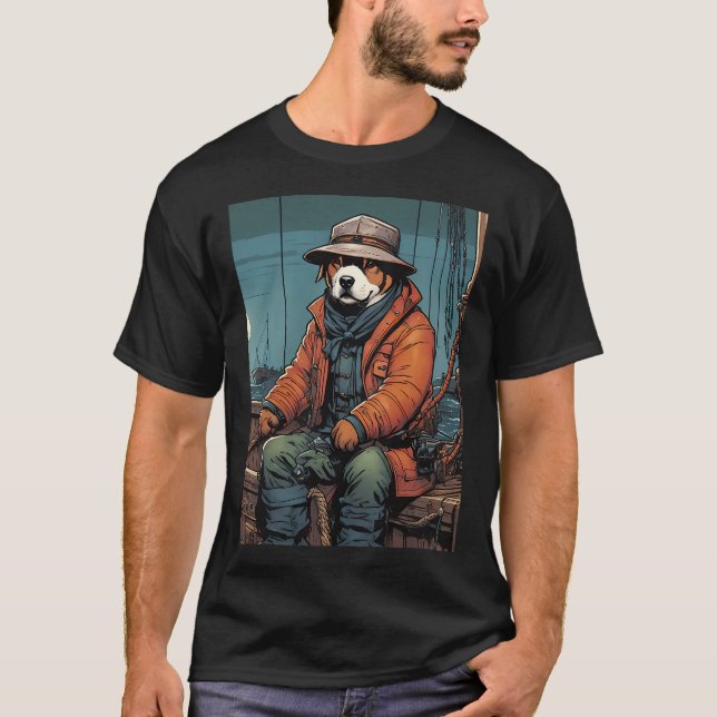 Puppy Fisherman T-Shirt (Front)