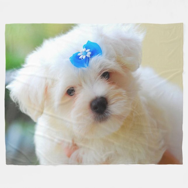 Puppy Fleece Blanket (Front (Horizontal))