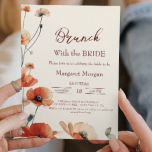 Puppy Flowers Floral Brunch With Bride Invitation