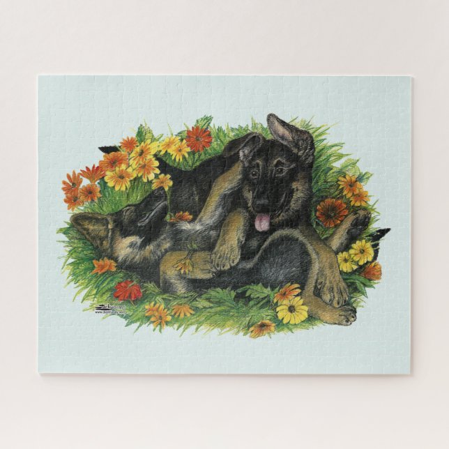 Puppy Garden Jigsaw Puzzle (Horizontal)