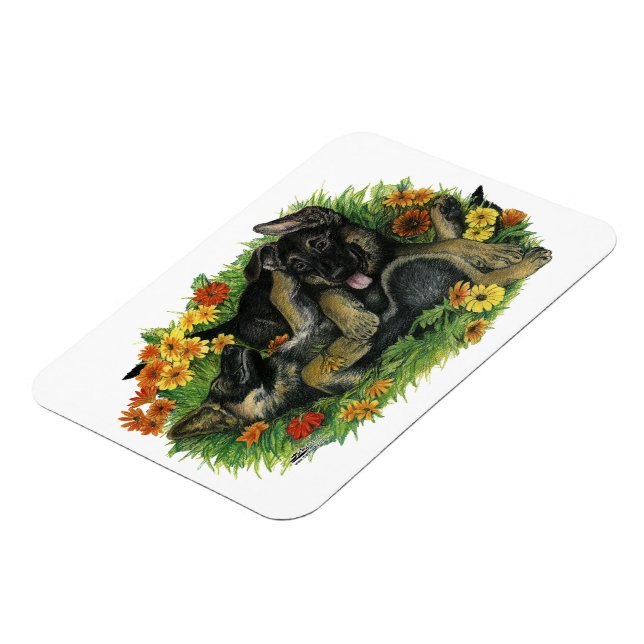 Puppy Garden Magnet (Left Side)