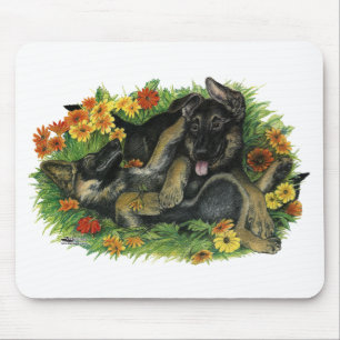 Puppy Garden Mouse Pad