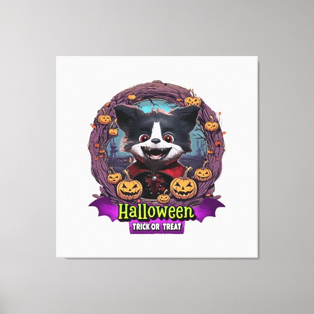 Puppy Halloween Costume Canvas Print (Front)