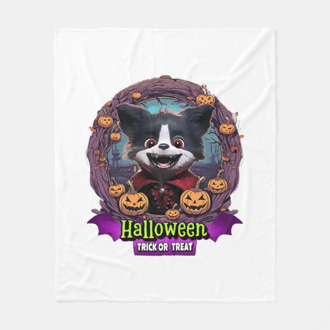Puppy Halloween Costume Fleece Blanket (Front)