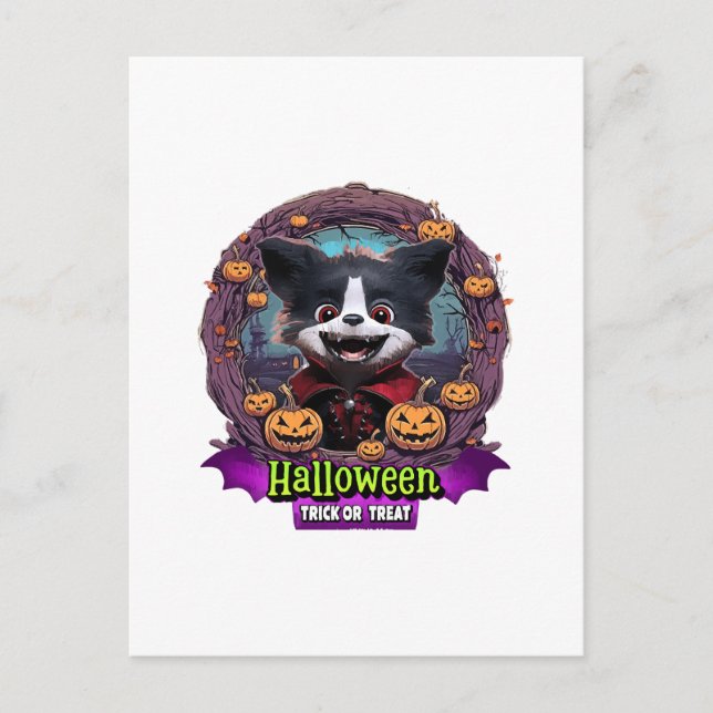 Puppy Halloween Costume Postcard (Front)