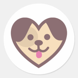 Puppy Heart Classic Round Sticker