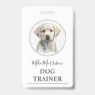 Puppy Illustration Dog Trainer ID Badge