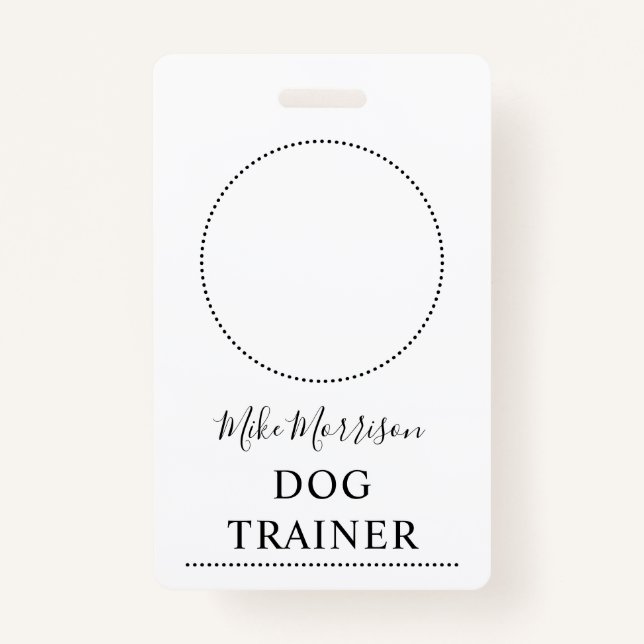 Puppy Illustration Dog Trainer ID Badge (Front)
