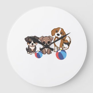 Puppy Illustration Wall Clock 