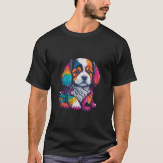 Puppy Illustration With Vivid Colour T-Shirt