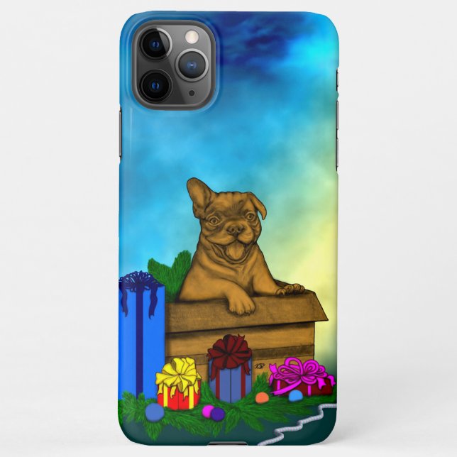 Puppy in A Box , Merry Xmas iPhone Case (Back)