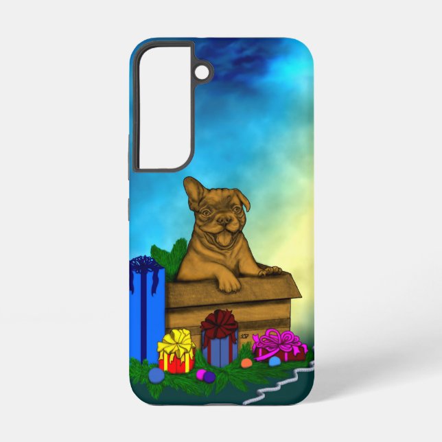 Puppy in A Box , Merry Xmas Samsung Galaxy S22 Case (Back)
